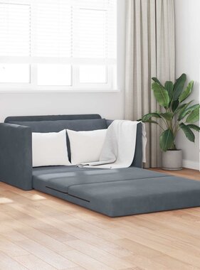 VidaXL Vouwsofa Bed Donkergrijs 124 x 71 x 78 cm Fluweel