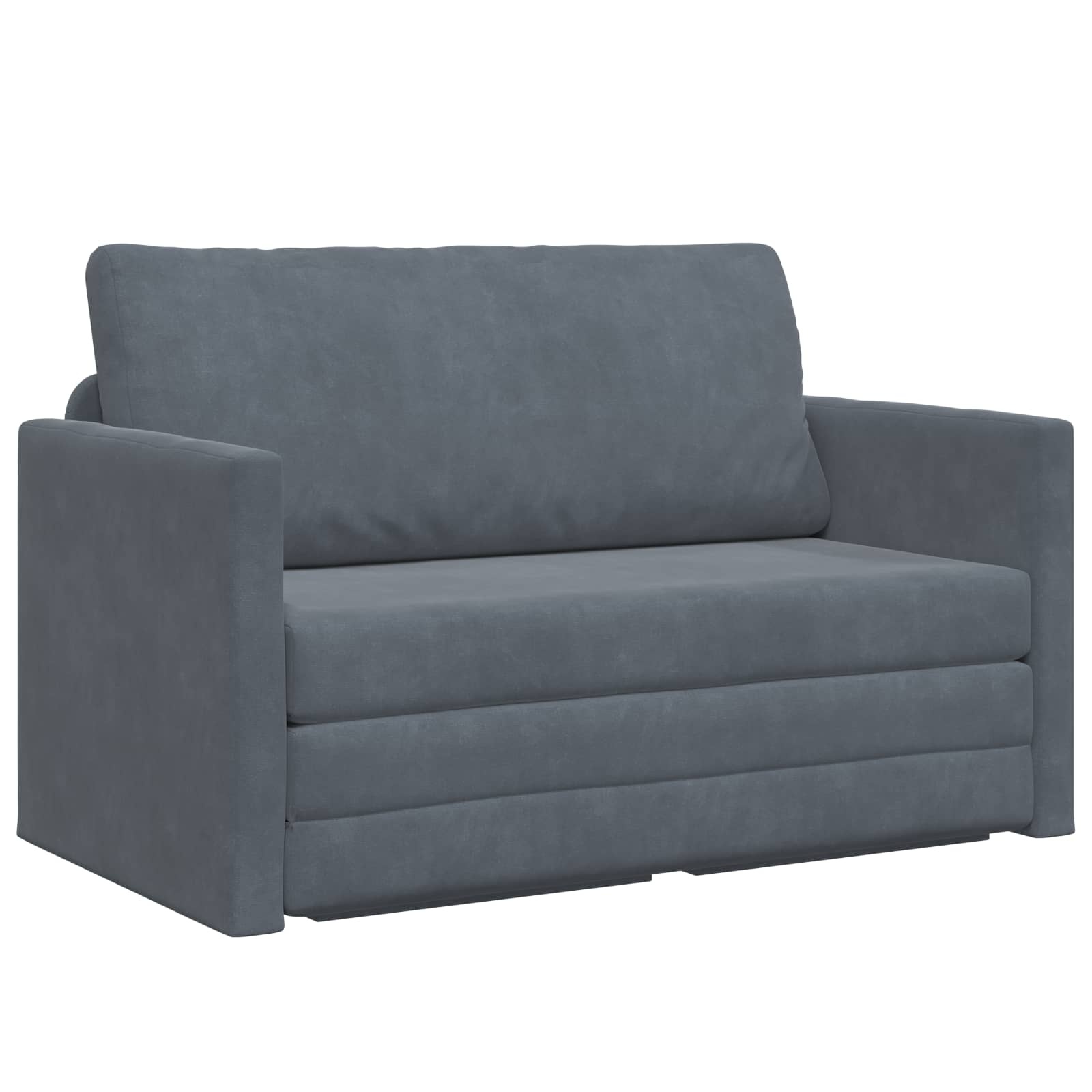 VidaXL Vouwsofa Bed Donkergrijs 124 x 71 x 78 cm Fluweel
