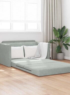 VidaXL Vouwsofa Bed Lichtgrijs 124 x 71 x 78 cm Fluweel