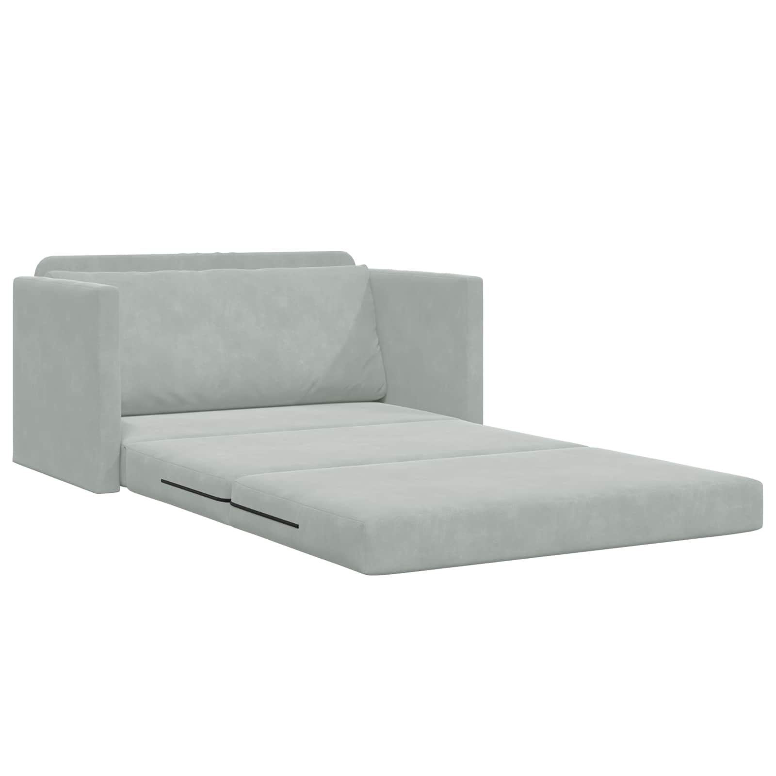 VidaXL Vouwsofa Bed Lichtgrijs 124 x 71 x 78 cm Fluweel