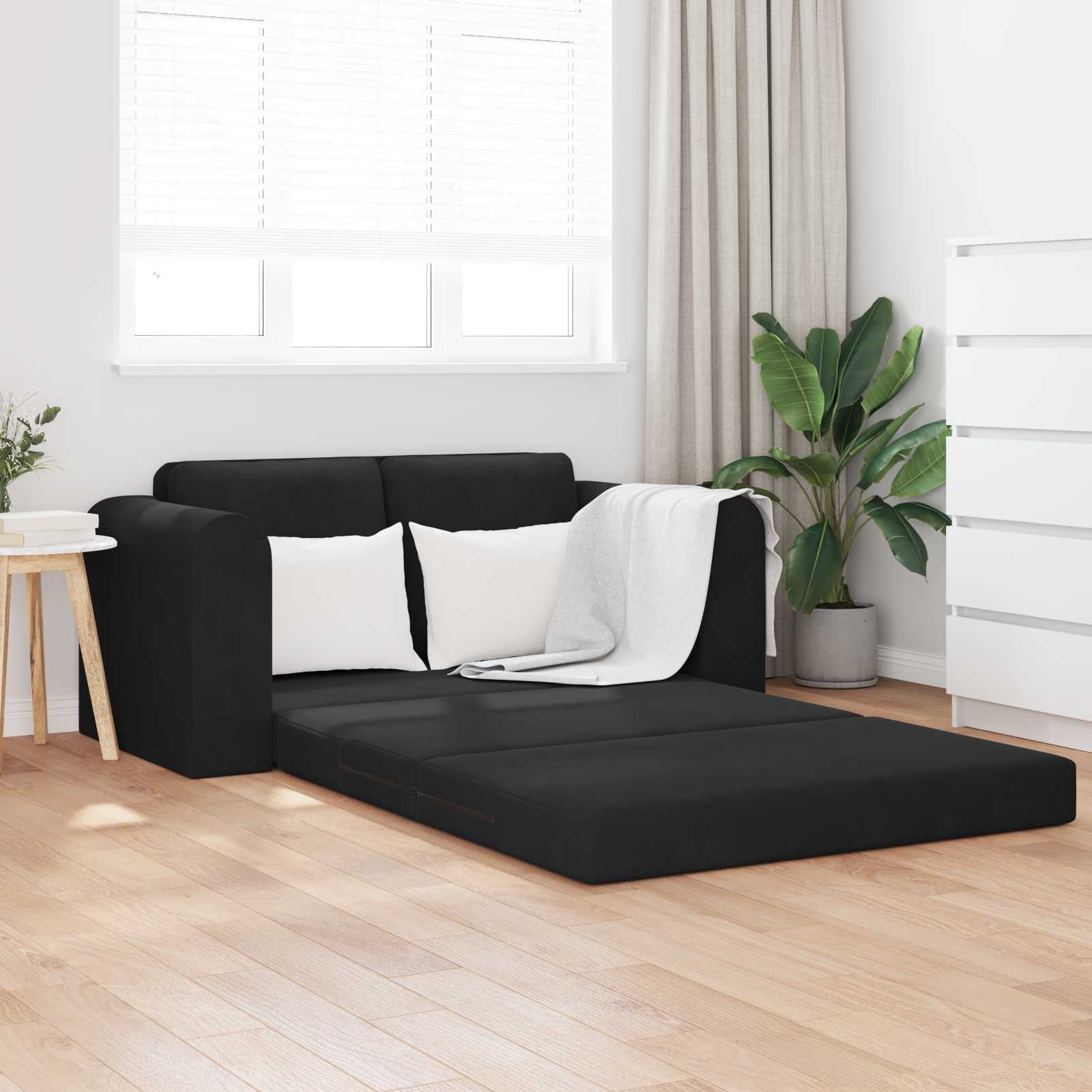 VidaXL Vouwsofa Bed Zwart 148 x 71 x 83 cm Fluweel