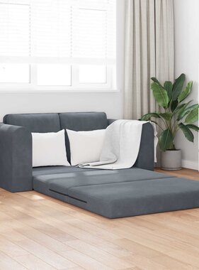 VidaXL Vouwsofa Bed Donkergrijs 148 x 71 x 83 cm Fluweel