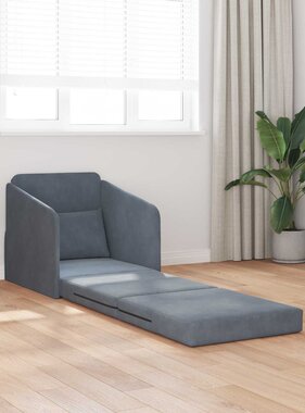 VidaXL Vouwsofa Bed Donkergrijs 65 x 80 x 83 cm Fluweel