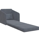 VidaXL Vouwsofa Bed Donkergrijs 65 x 80 x 83 cm Fluweel