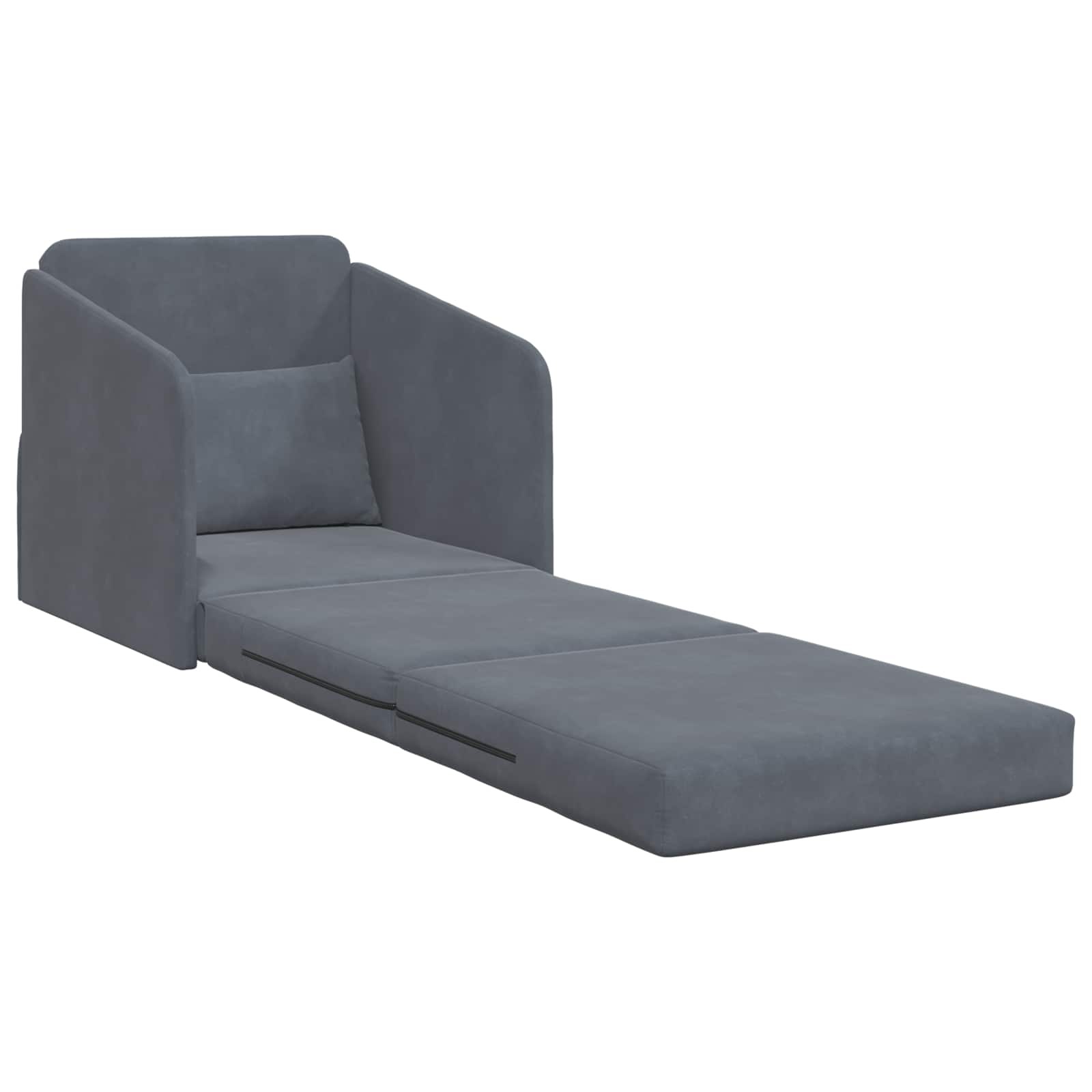 VidaXL Vouwsofa Bed Donkergrijs 65 x 80 x 83 cm Fluweel