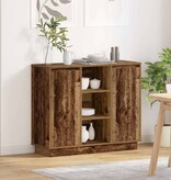VidaXL LED Sideboard met plank Oudhout 90 x 32 x 75 cm Bewerkt hout