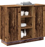 VidaXL LED Sideboard met plank Oudhout 90 x 32 x 75 cm Bewerkt hout