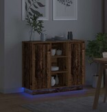 VidaXL LED Sideboard met plank Oudhout 90 x 32 x 75 cm Bewerkt hout