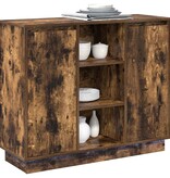 VidaXL LED Sideboard Gerookt eiken 90 x 32 x 75 cm Bewerkt hout