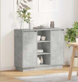 VidaXL LED Sideboard Beton Grijs 90 x 32 x 75 cm Bewerkt hout