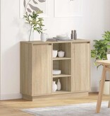 VidaXL LED Sideboard Sonoma Eiken 90 x 32 x 75 cm Bewerkt hout