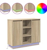 VidaXL LED Sideboard Sonoma Eiken 90 x 32 x 75 cm Bewerkt hout