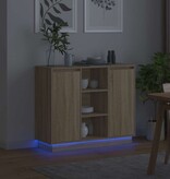 VidaXL LED Sideboard Sonoma Eiken 90 x 32 x 75 cm Bewerkt hout
