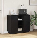 VidaXL LED Sideboard Zwart Eiken 90 x 32 x 75 cm Bewerkt hout