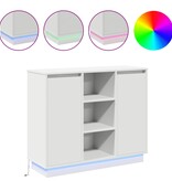 VidaXL LED Sideboard met plank Wit 90 x 32 x 75 cm Bewerkt hout