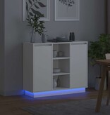 VidaXL LED Sideboard met plank Wit 90 x 32 x 75 cm Bewerkt hout