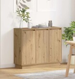 VidaXL LED Sideboard Artisan Eiken 90 x 32 x 75 cm Bewerkt hout