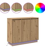 VidaXL LED Sideboard Artisan Eiken 90 x 32 x 75 cm Bewerkt hout