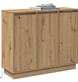 VidaXL LED Sideboard Artisan Eiken 90 x 32 x 75 cm Bewerkt hout