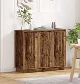 VidaXL LED Sideboard met plank Oudhout 90 x 32 x 75 cm Bewerkt hout