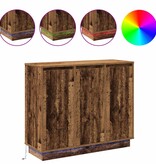 VidaXL LED Sideboard met plank Oudhout 90 x 32 x 75 cm Bewerkt hout