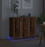 VidaXL LED Sideboard met plank Oudhout 90 x 32 x 75 cm Bewerkt hout
