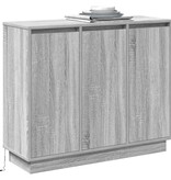 VidaXL LED Sideboard Grijs Sonoma 90 x 32 x 75 cm Bewerkt hout