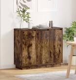 VidaXL LED Sideboard Gerookt eiken 90 x 32 x 75 cm Bewerkt hout