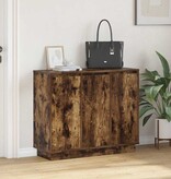 VidaXL LED Sideboard Gerookt eiken 90 x 32 x 75 cm Bewerkt hout