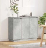 VidaXL LED Sideboard Beton Grijs 90 x 32 x 75 cm Bewerkt hout