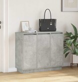VidaXL LED Sideboard Beton Grijs 90 x 32 x 75 cm Bewerkt hout