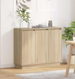 VidaXL LED Sideboard Sonoma Eiken 90 x 32 x 75 cm Bewerkt hout