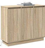 VidaXL LED Sideboard Sonoma Eiken 90 x 32 x 75 cm Bewerkt hout