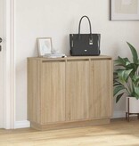 VidaXL LED Sideboard Sonoma Eiken 90 x 32 x 75 cm Bewerkt hout