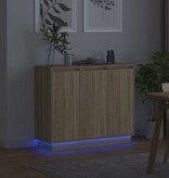 VidaXL LED Sideboard Sonoma Eiken 90 x 32 x 75 cm Bewerkt hout