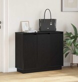 VidaXL LED Sideboard Zwart Eiken 90 x 32 x 75 cm Bewerkt hout