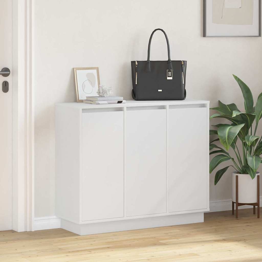 VidaXL LED Sideboard met plank Wit 90 x 32 x 75 cm Bewerkt hout