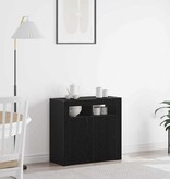 VidaXL Dressoir Zwart Eiken 80 x 35 x 75 cm Bewerkt hout
