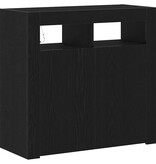 VidaXL Dressoir Zwart Eiken 80 x 35 x 75 cm Bewerkt hout