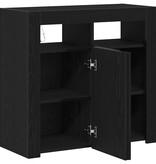 VidaXL Dressoir Zwart Eiken 80 x 35 x 75 cm Bewerkt hout