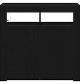 VidaXL Dressoir Zwart Eiken 80 x 35 x 75 cm Bewerkt hout