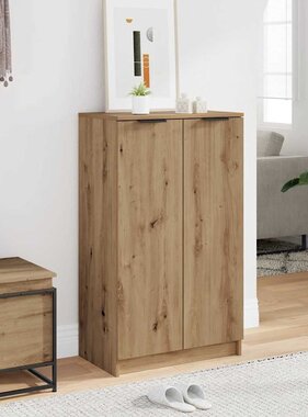 VidaXL Schoenenkast 59x35x100,5 cm bewerkt hout artisanaal eikenkleur