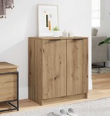 VidaXL Schoenenkast 59x35x70 cm bewerkt hout artisanaal eikenkleurig