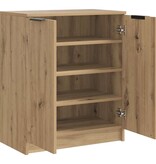 VidaXL Schoenenkast 59x35x70 cm bewerkt hout artisanaal eikenkleurig