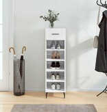 VidaXL Schoenenkast 30x35x105 cm bewerkt hout hoogglans wit