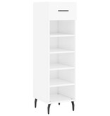 VidaXL Schoenenkast 30x35x105 cm bewerkt hout hoogglans wit