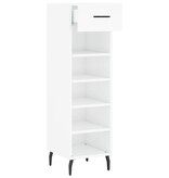 VidaXL Schoenenkast 30x35x105 cm bewerkt hout hoogglans wit