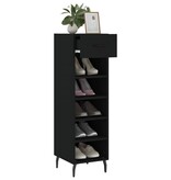VidaXL Schoenenkast 30x35x105 cm bewerkt hout zwart