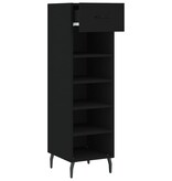 VidaXL Schoenenkast 30x35x105 cm bewerkt hout zwart