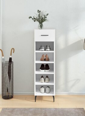 VidaXL Schoenenkast 30x35x105 cm bewerkt hout wit